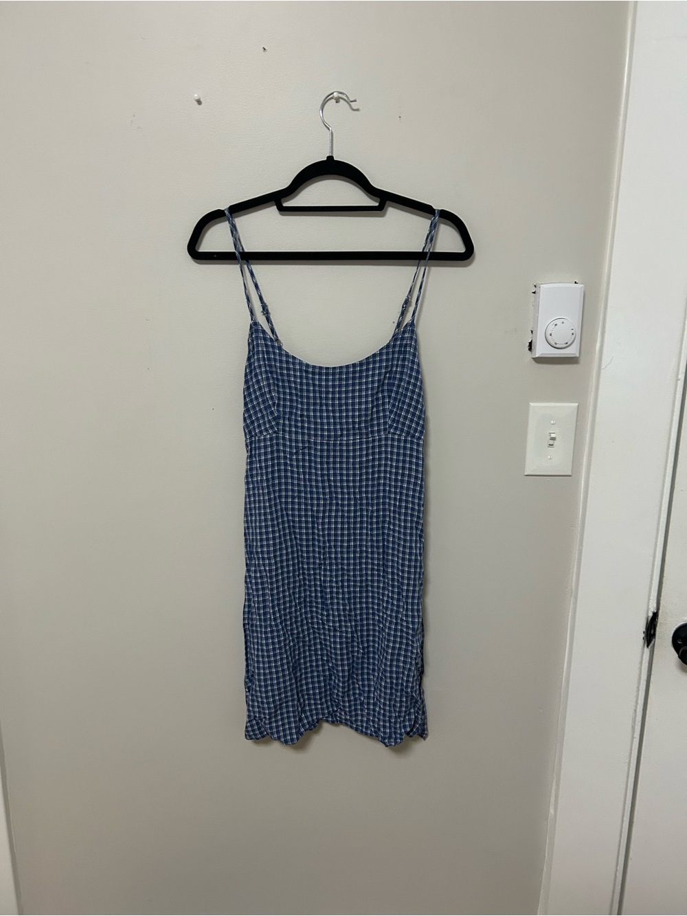Blue Brandy Melville Plaid Mini Dress